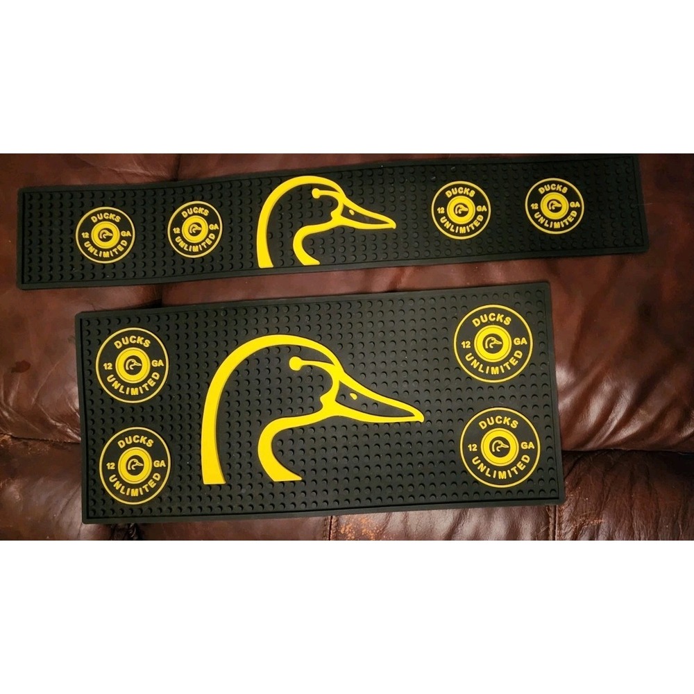Ducks Unlimited Rubber Bar Mat Spill Mat Drip Mat Bar Runner Set Man Cave Decor